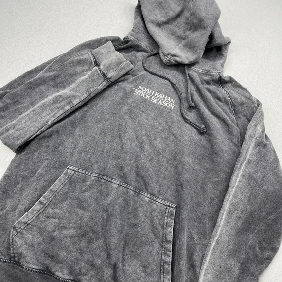 Noah Kahan Stick Season Hoodie Charcoal Grey Mineral Wash Size Large Concert - Picture 1 of 8